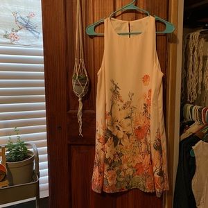 sleeveless flower pattern dress
